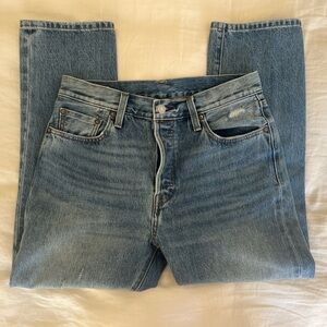 Women’s Original 501 Cropped Ripped Denim Jeans